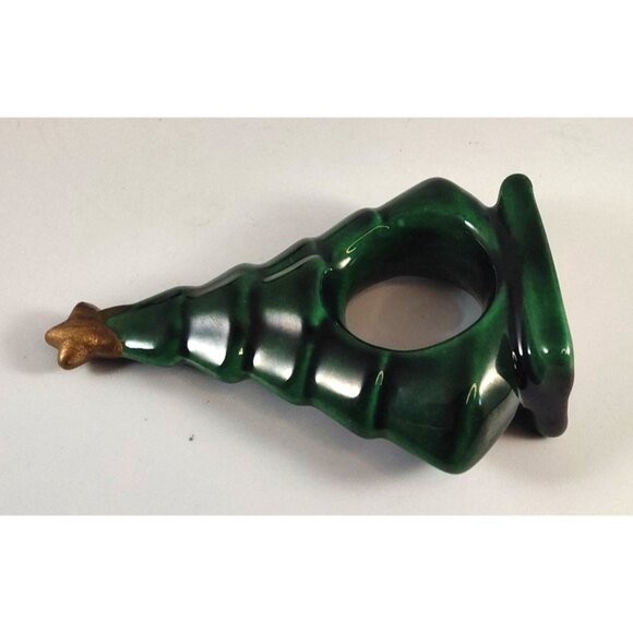 Set Of 4 Vintage Christmas Tree Napkin Rings & 2 Salt/Pepper Shakers - Picture 5 of 12